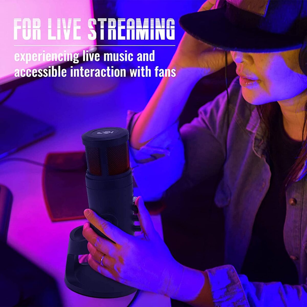 USB RGB Gaming Condenser Podcast Microphone