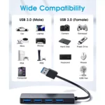 BYEASY 4 Port USB 3.0 Hub - Ultra Slim Portable Data Hub