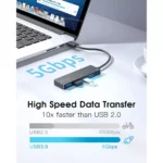 BYEASY 4 Port USB 3.0 Hub - Ultra Slim Portable Data Hub