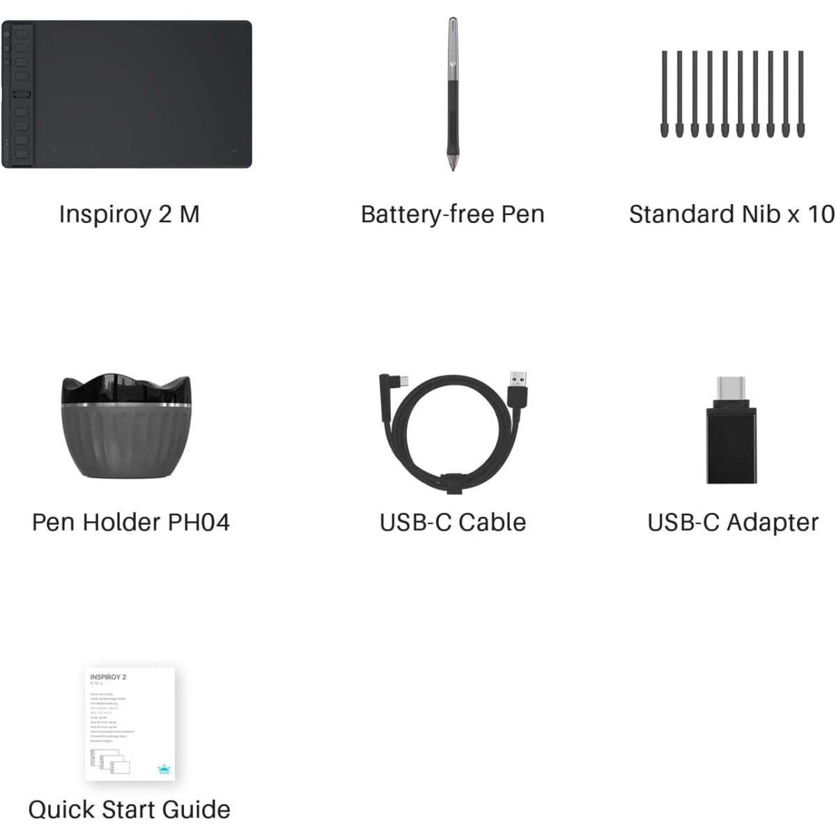 HUION Inspiroy 2 H951P Graphic Drawing Tablet - 9 x 5 inch Medium (Black)