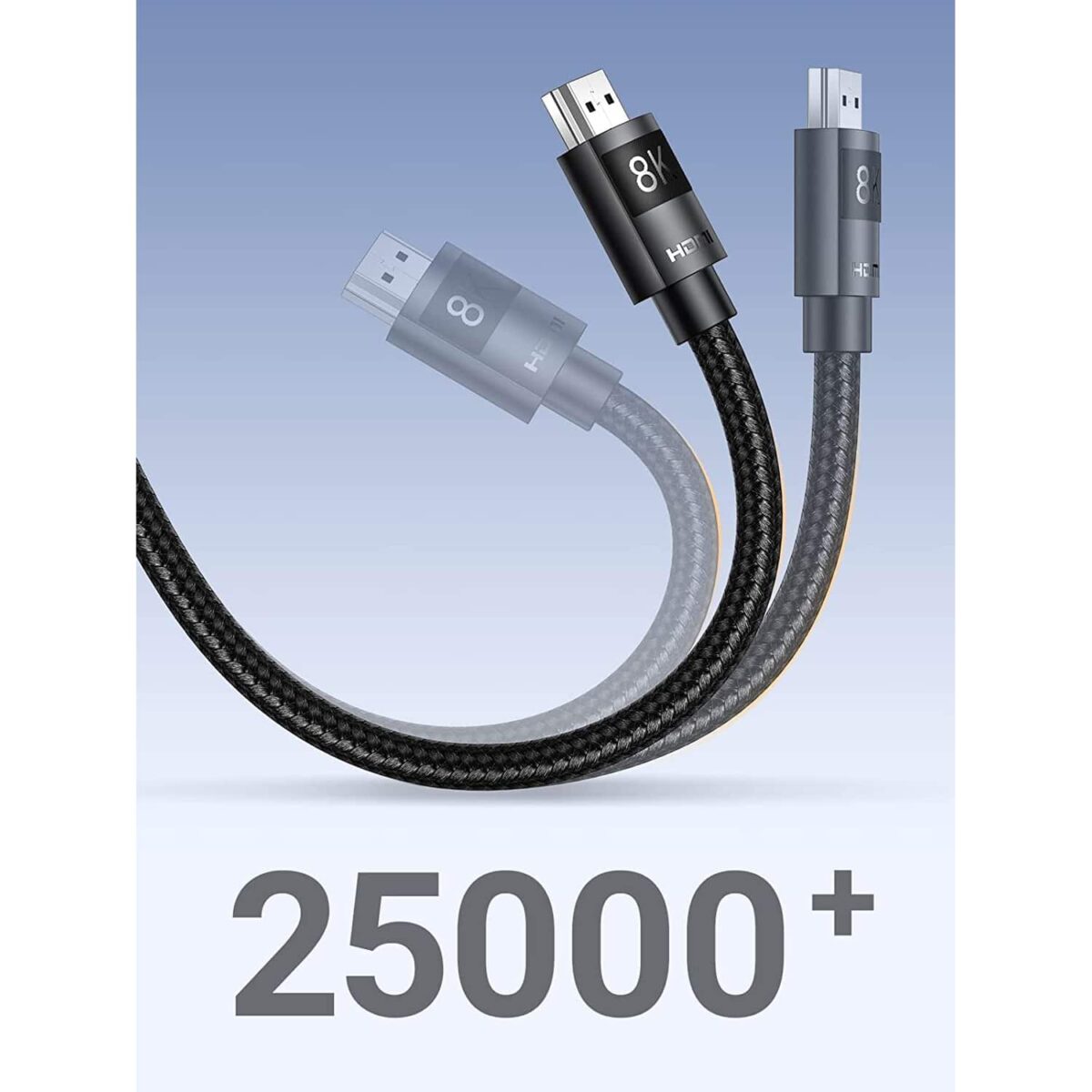 UGREEN HDMI 2.1 8K Ultra High Speed HDMI Cord Braided 48Gbps 4K@120Hz 8K@60Hz (2M)