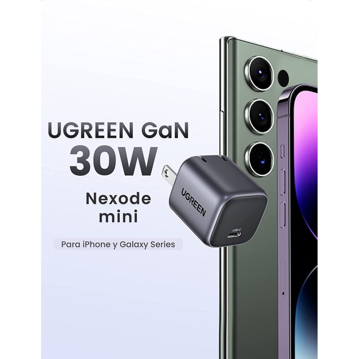 UGREEN 30W USB C Charger, Nexode Foldable GaN Wall Charger