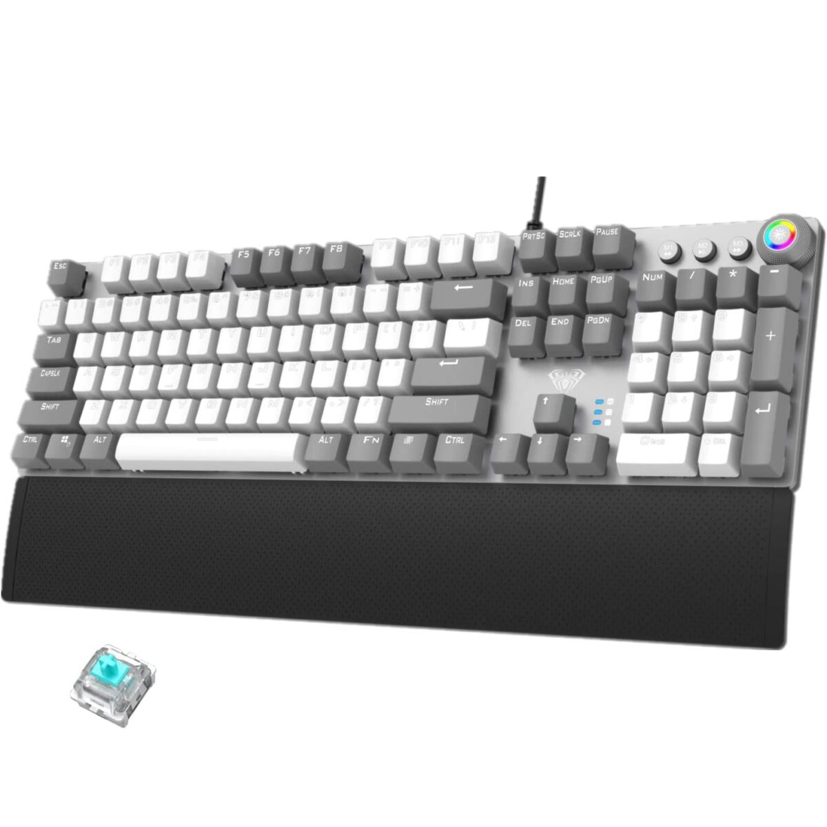 AULA F2088 Gaming Keyboard White Grey