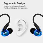 KINVOCA Sweatproof Running Earphones (Clear Blue)