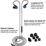 KINVOCA Sweatproof Running Earphones (Clear Blue)