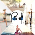 KINVOCA Sweatproof Running Earphones (Clear Blue)