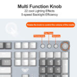 Aula WIND F2088 Gaming Mechanical Keyboard - Black Switch (Grey White)
