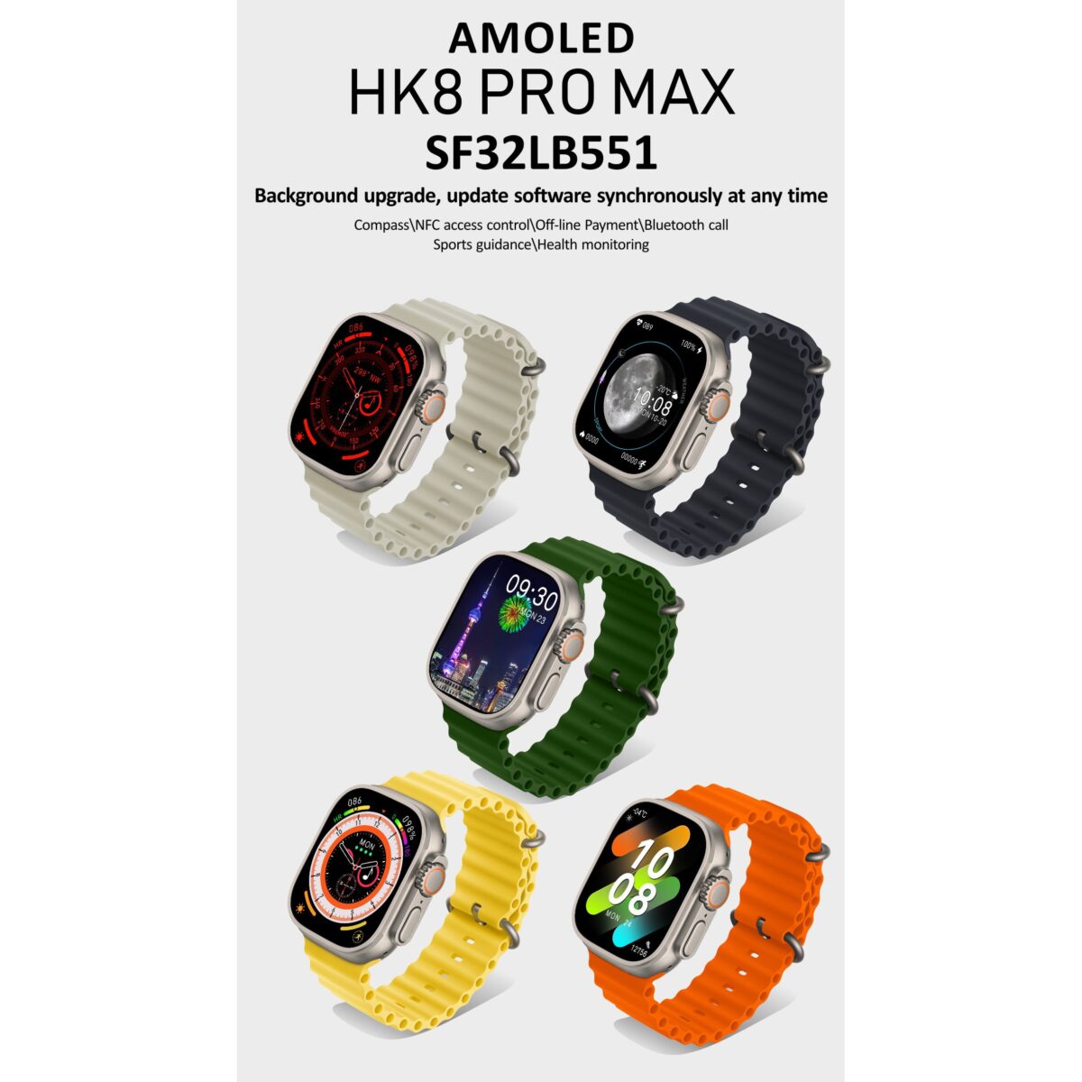 HK8 PRO MAX Smartwatch - 2.12 inch AMOLED Screen - IP68 Waterproof