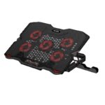 XTRIKE ME FN813 Laptop Cooling Pad Stand - 5x RED Led Fans – 2 USB Ports - Phone Holder - Support UP 17 Inch