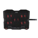 XTRIKE ME FN813 Laptop Cooling Pad Stand - 5x RED Led Fans – 2 USB Ports - Phone Holder - Support UP 17 Inch