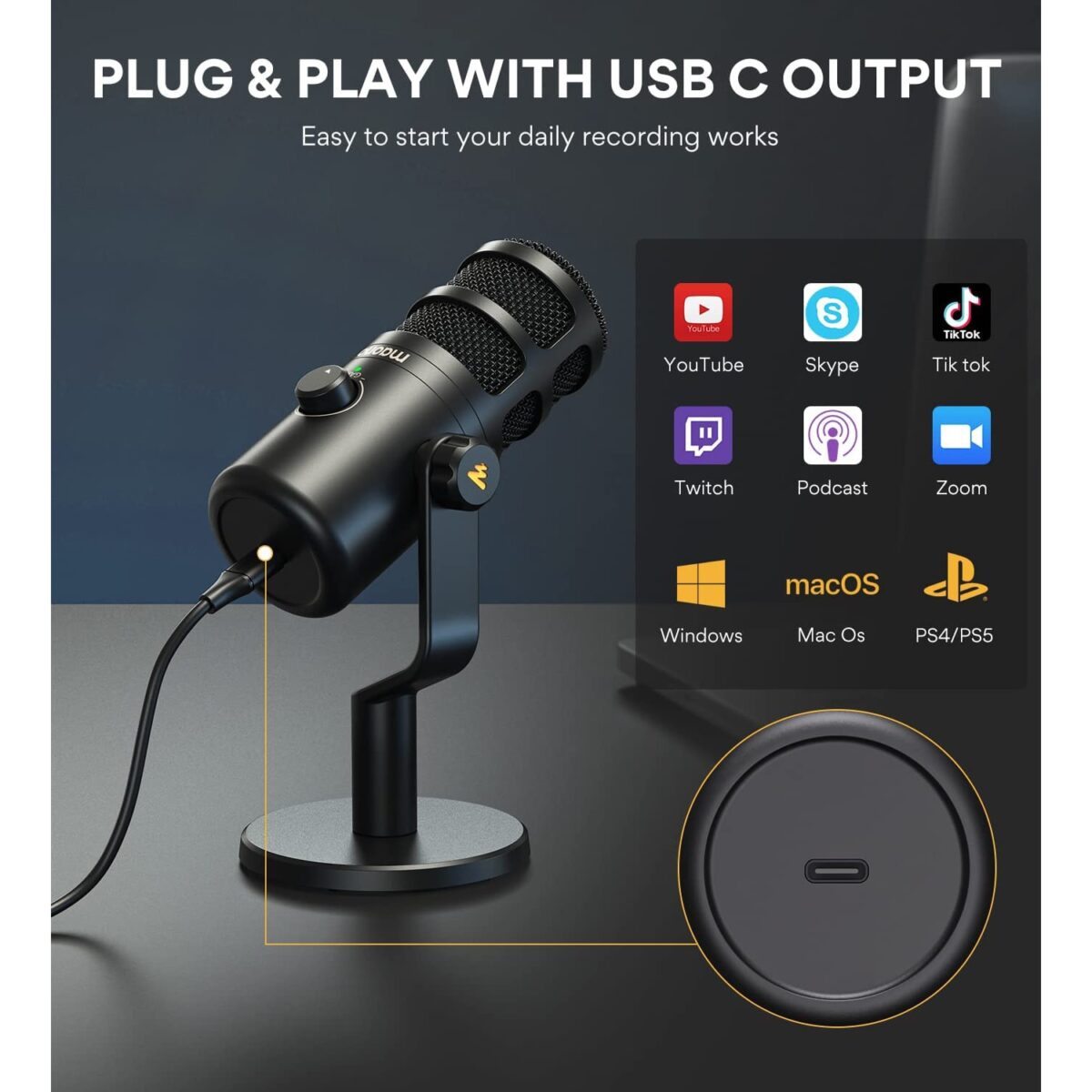 MAONO PD100U Dynamic USB Microphone