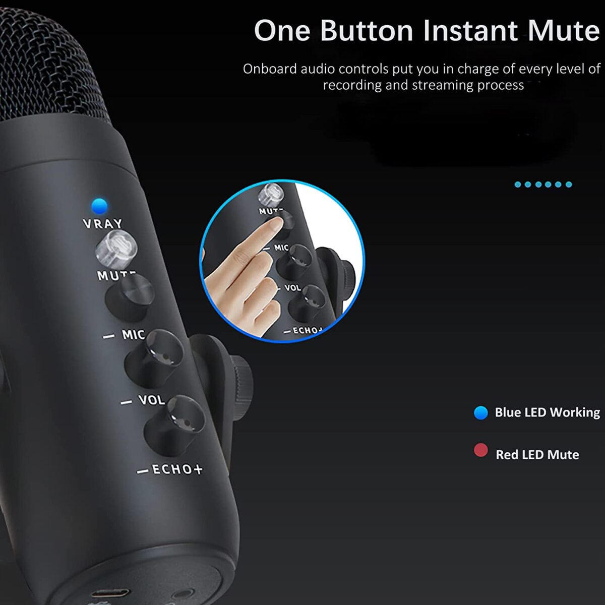 USB Gaming Condenser Podcast Microphone