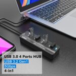 ONTEN 4 Port USB 3.0 HUB with 1M Cable