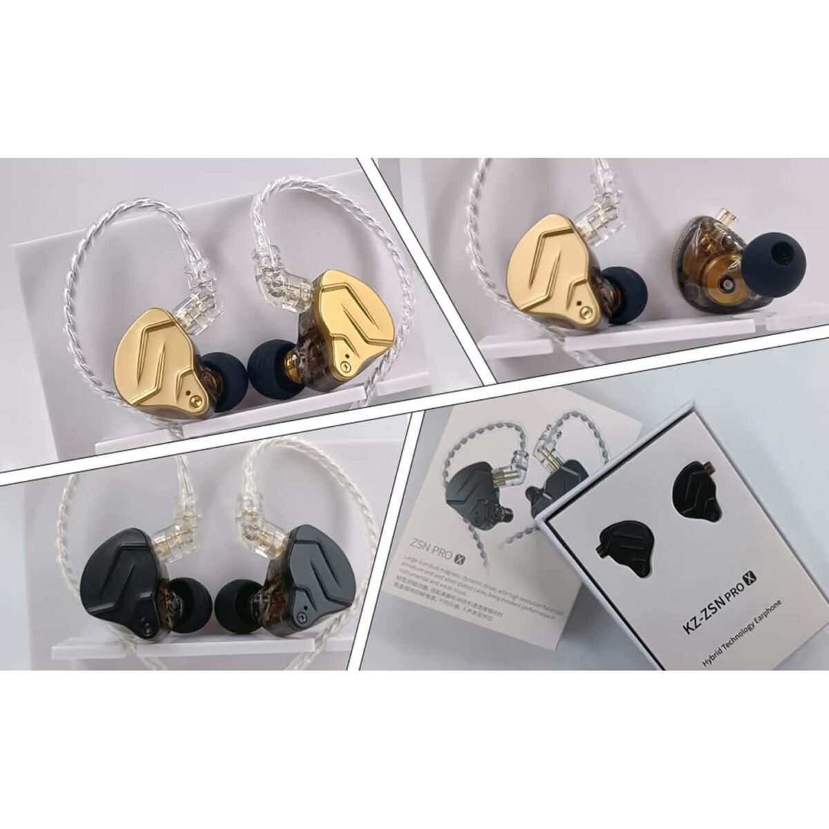 KZ ZSN Pro X in Ear Monitor Dual Driver Earphone With Mic (Gold)