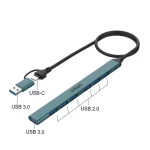 ONTEN UCA9702 USB C + USB 3.0 to 7 USB Ports for MacBook Pro, iMac 2021, USB Splitter Aluminum Alloy