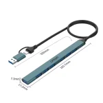ONTEN UCA9702 USB C + USB 3.0 to 7 USB Ports for MacBook Pro, iMac 2021, USB Splitter Aluminum Alloy
