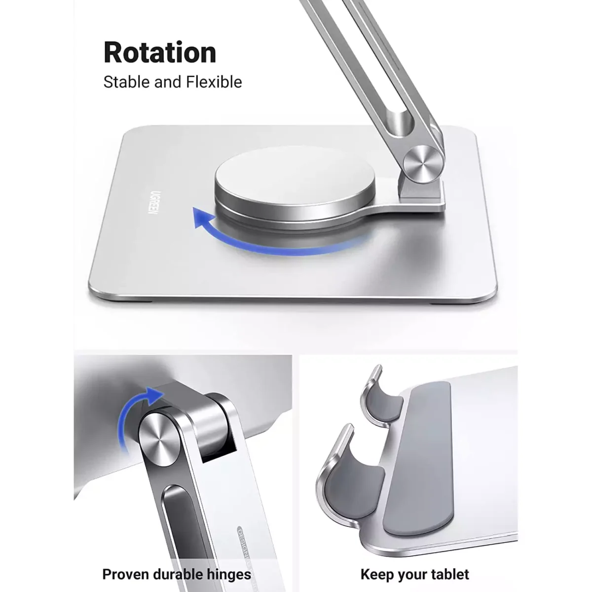 UGREEN 360° Rotating Tablet Stand Holder Adjustable with Rotating Base