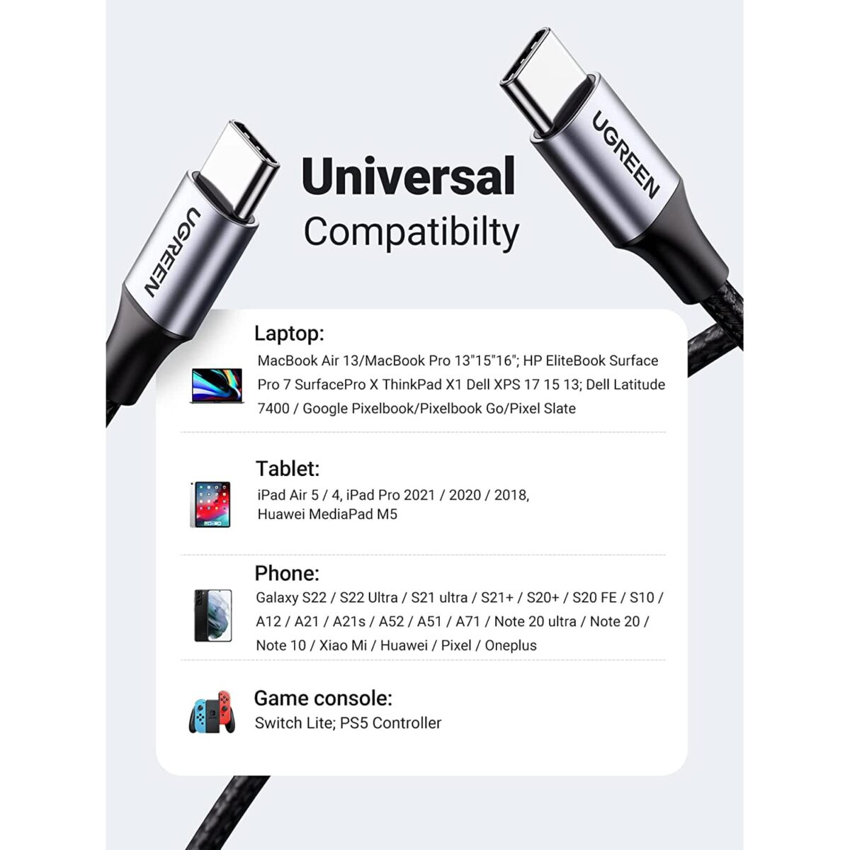 UGREEN USB C Cable Type C to Type C