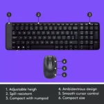 LOGITECH MK220 WIRELESS KEYBOARD AND MOUSE COMBO (Arabic)