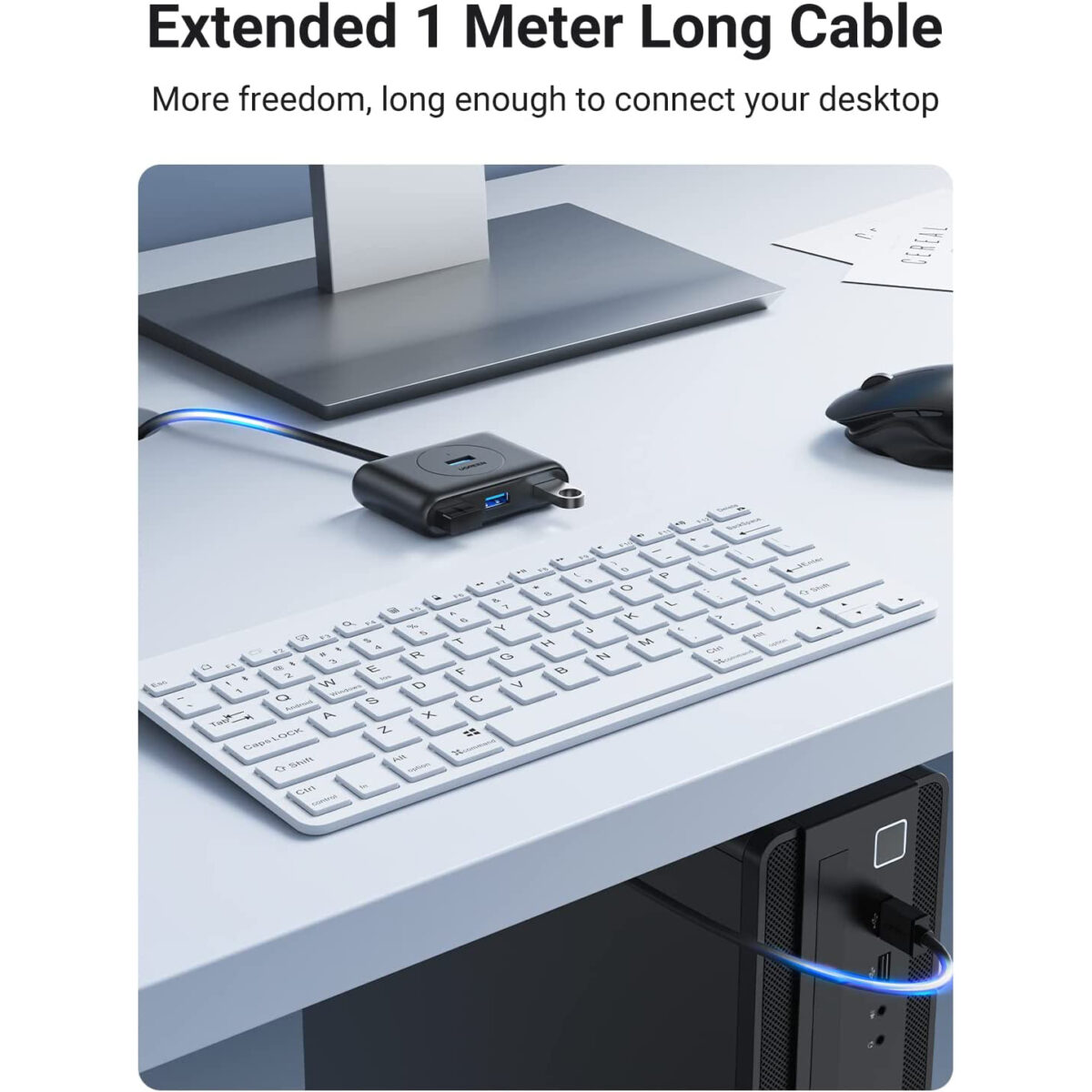 UGREEN USB Hub, 4-Port USB 3.0 Hub with 1M Extension Cable