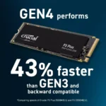 Crucial P3 Plus 1TB PCIe Gen4 3D NAND NVMe M.2 SSD, up to 5000MB/s
