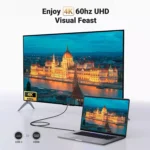 UGREEN USB C to HDMI Cable for Home Office 2M, Braided Type C to HDMI Cable 4K@60Hz Thunderbolt 4/3 to HDMI