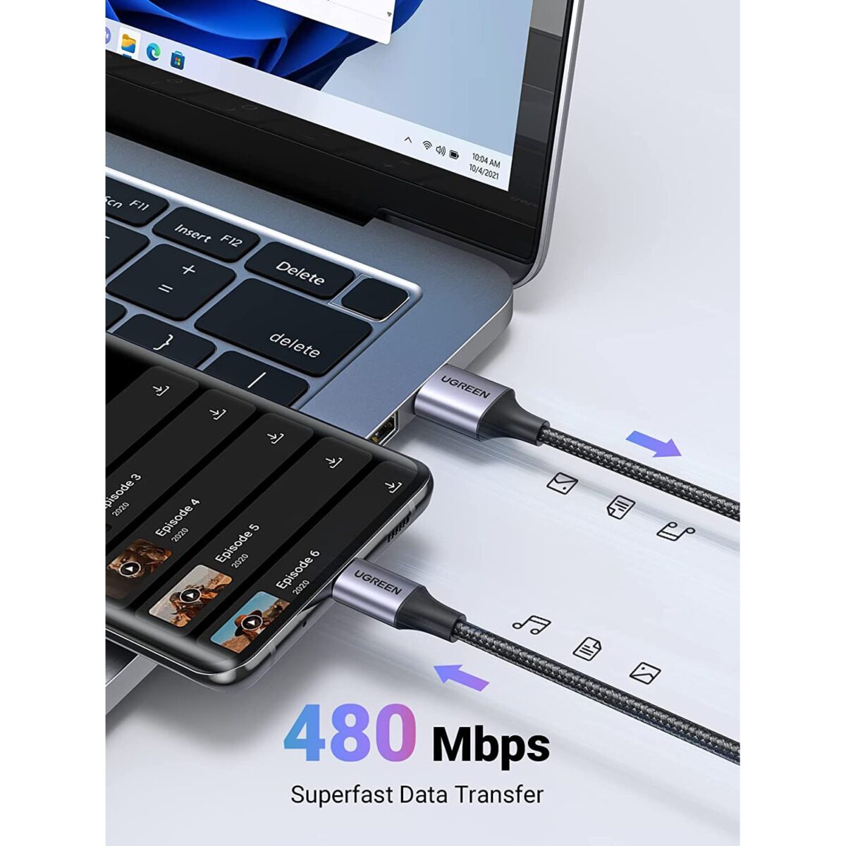 UGREEN USB C Cable USB A to Type C Cable Nylon Braided Fast Charger (2M) - Image 7