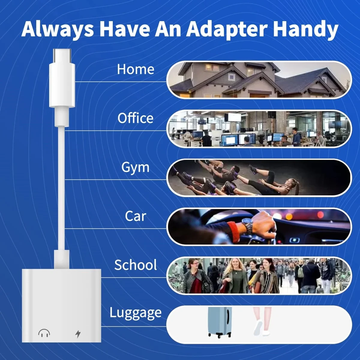 USB C to 3.5mm Headphone and USB C Charger Adapter