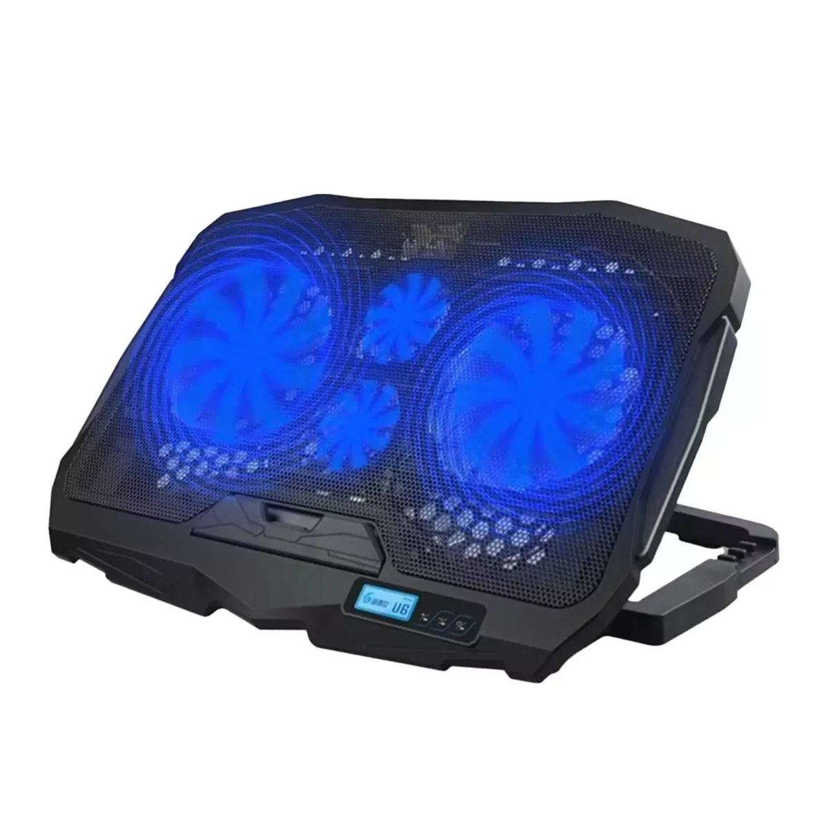 S18 Laptop Cooling Stand 4 Fans - With 6 Speed Level With LCD Display - 3 Level Adjustable Height - Support Laptop Up to 17 Inch