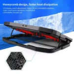 S18 Laptop Cooling Stand 4 Fans - With 6 Speed Level With LCD Display - 3 Level Adjustable Height - Support Laptop Up to 17 Inch