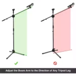 Microphone Stand Stand Tripod with Mic Clips, Boom Microphone Stand Height Adjustable