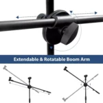 Microphone Stand Stand Tripod with Mic Clips, Boom Microphone Stand Height Adjustable
