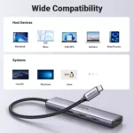 UGREEN Revodok 5-in-1 USB-C Hub with 4K HDMI, 100W Power Delivery, 3 USB-A Data Ports