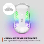 SteelSeries Aerox 3 Wireless, Bluetooth & Wired Gaming Mouse - 18,000 CPI (2022 White Edition)
