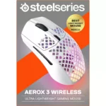SteelSeries Aerox 3 Wireless, Bluetooth & Wired Gaming Mouse - 18,000 CPI (2022 White Edition)