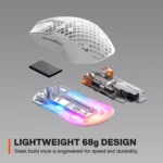 SteelSeries Aerox 3 Wireless, Bluetooth & Wired Gaming Mouse - 18,000 CPI (2022 White Edition)