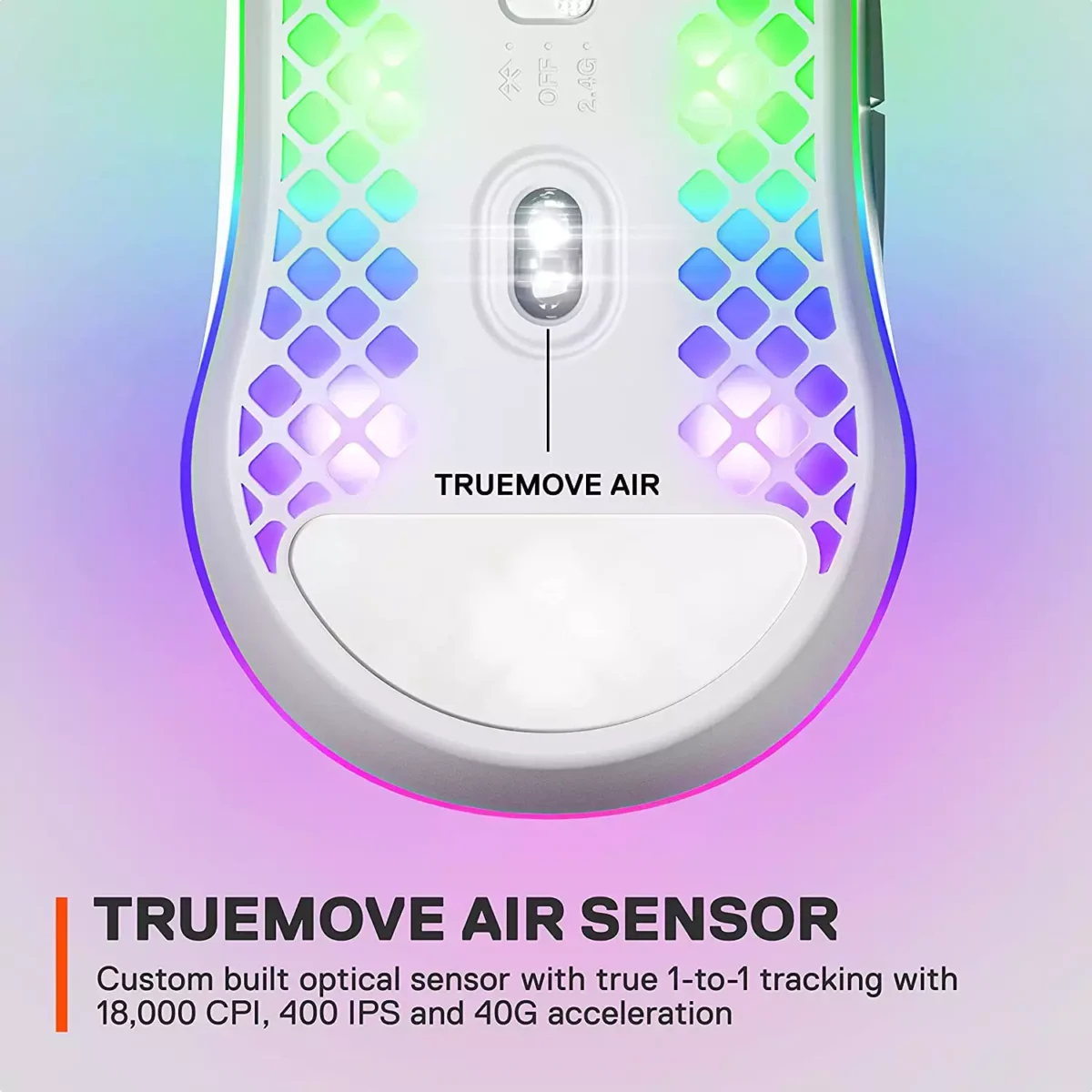 SteelSeries Aerox 3 Wireless, Bluetooth & Wired Gaming Mouse - 18,000 CPI (2022 White Edition)