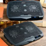 S18 Laptop Cooling Stand 4 Fans - With 6 Speed Level With LCD Display - 3 Level Adjustable Height - Support Laptop Up to 17 Inch