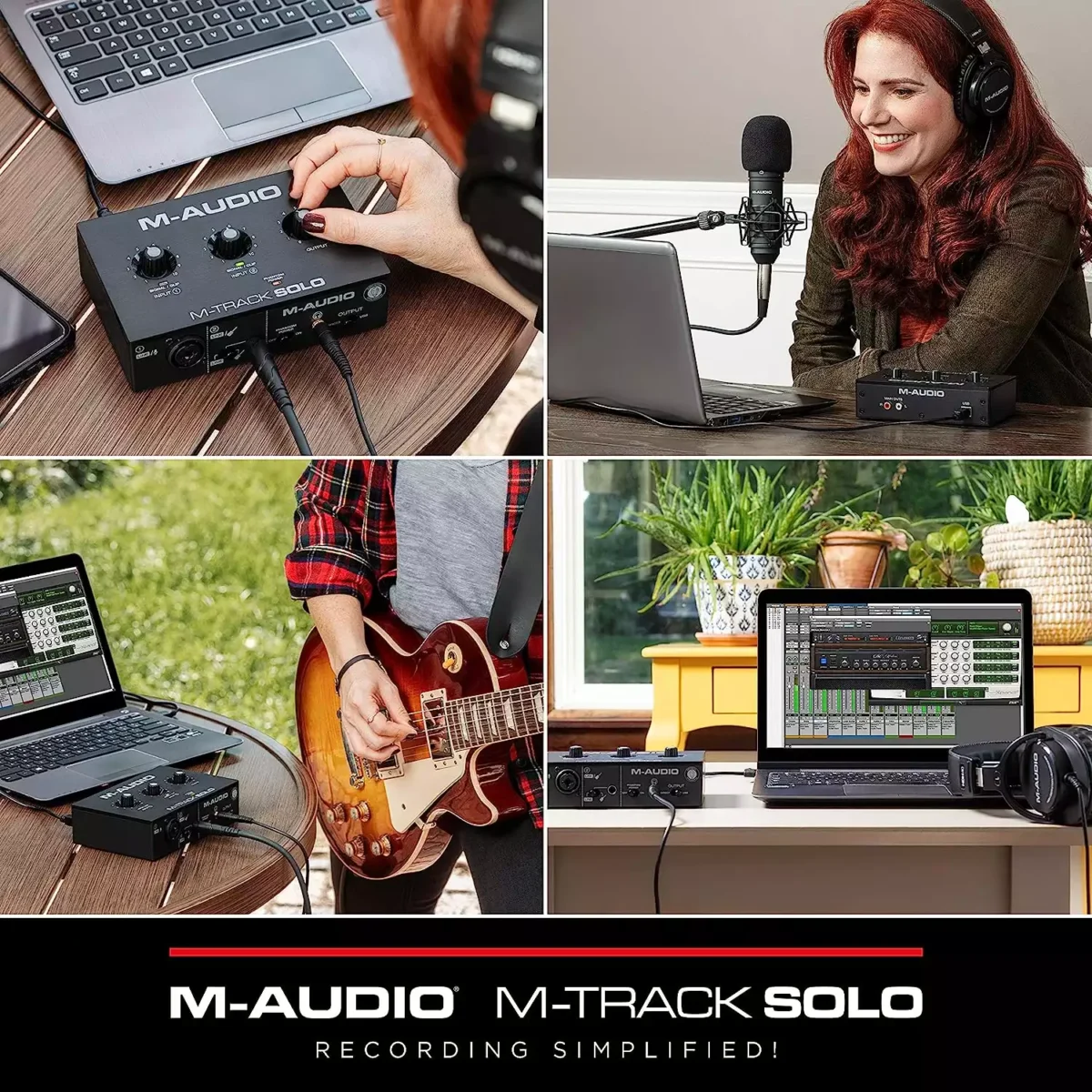 M-Audio M-Track Solo – USB Audio Interface for Recording, Streaming and Podcasting with XLR