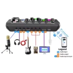 Professional Bluetooth Live Sound Mixer with DJ Mixer Effects and Voice Changer