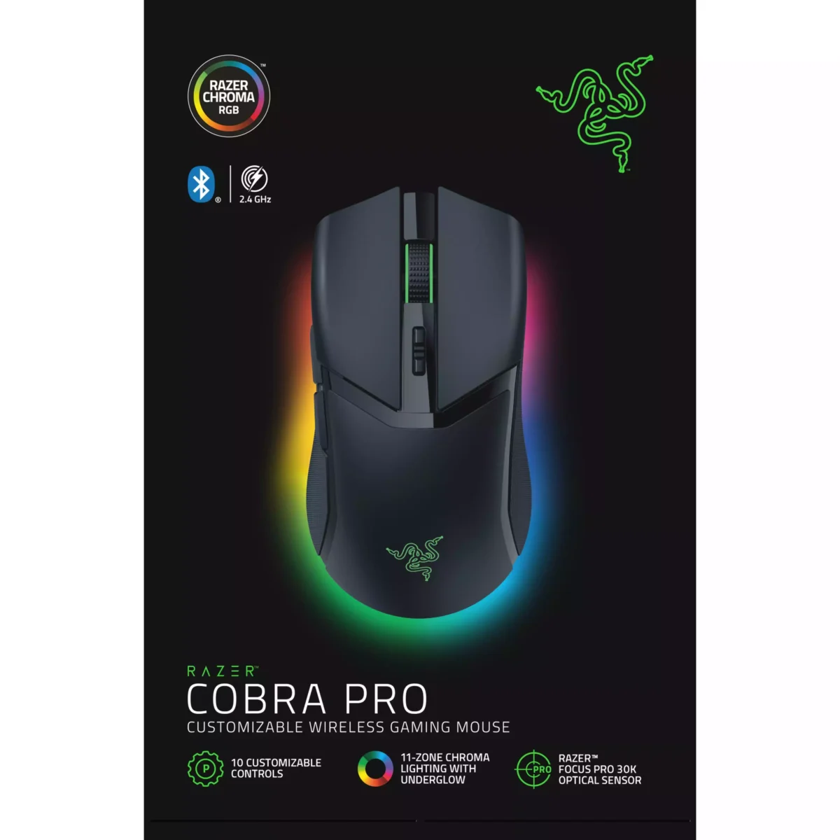 Razer Cobra Pro Wireless Gaming Mouse - 30K Optical Sensor (Black)
