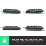 DeLUX Wired Ergonomic Split Ergo Keyboard with Wrist Rest, 2 USB Passthrough