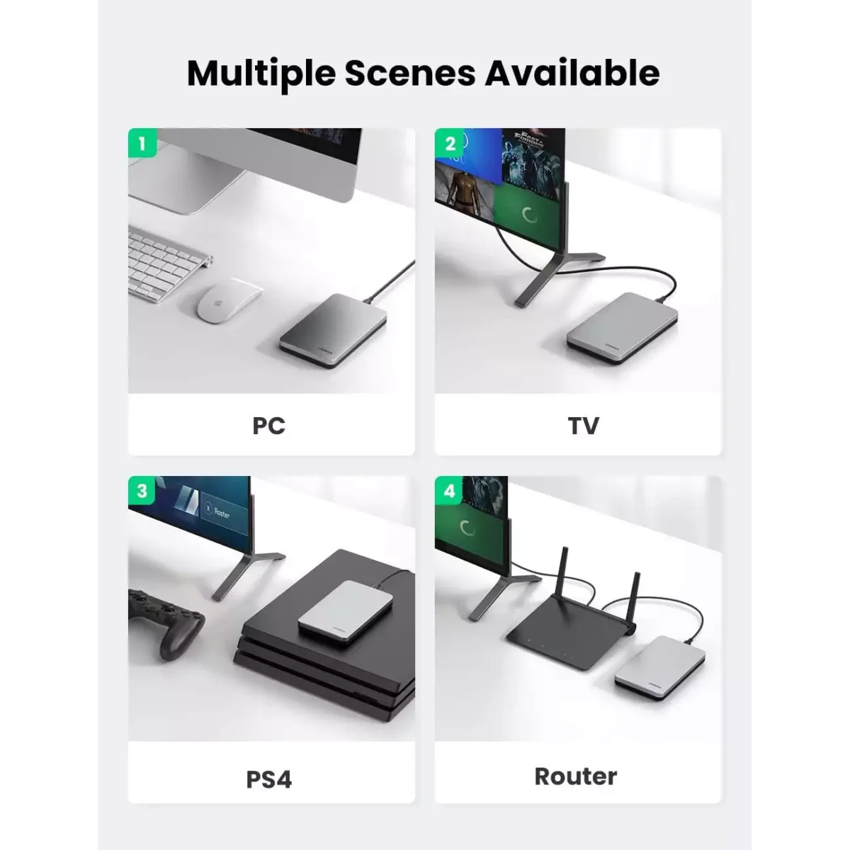 UGREEN Hard Drive Enclosure for 2.5" SATA SSD HDD Aluminum USB C to SATA Adapter USB 3.1 Gen 2 Support
