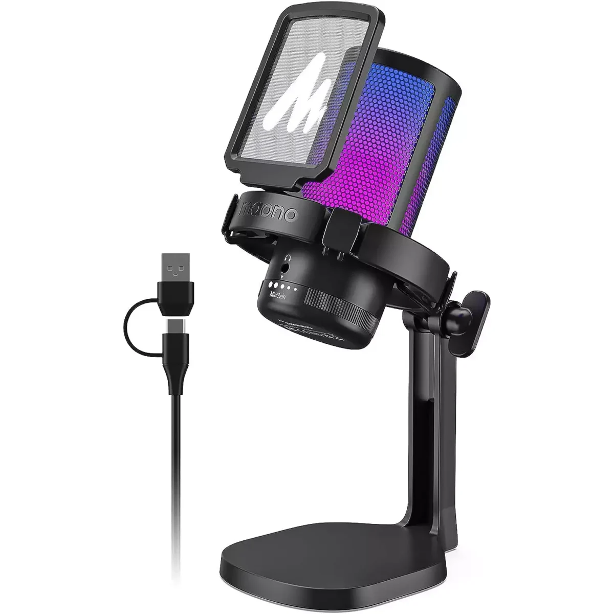 MAONO DGM20 RGB USB Condenser Gaming Microphone (Black)