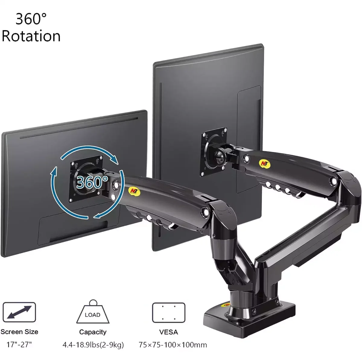 NB North Bayou Dual Monitor Stand for 17-27 inch