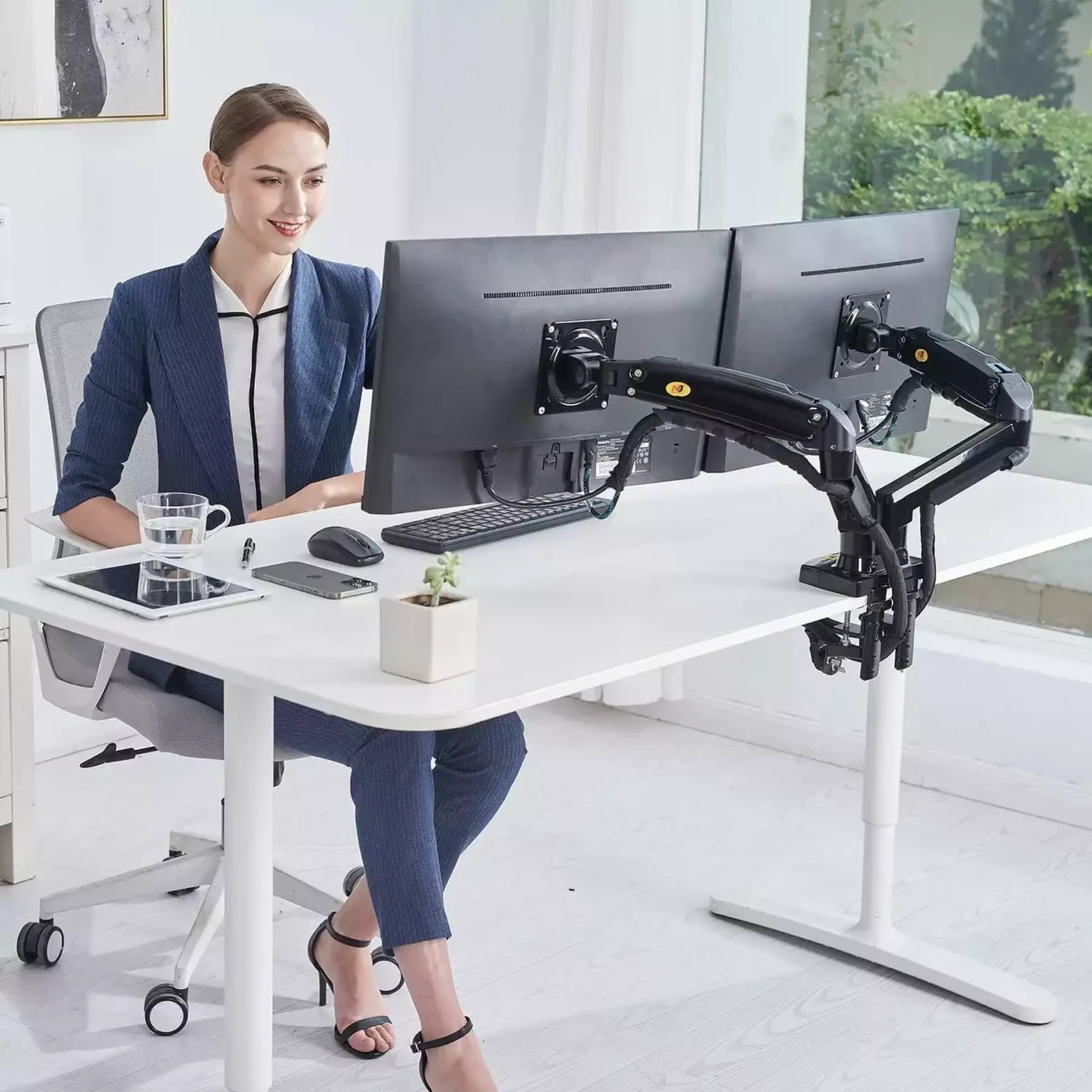 NB North Bayou Dual Monitor Stand for 17-27 inch