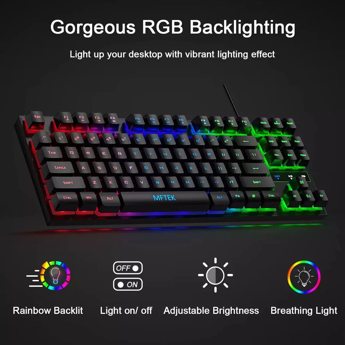 MFTEK Rainbow Gaming Keyboard and Mouse Combo