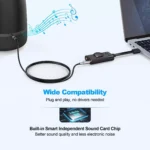 TechRise External USB Sound Card with Volume Control