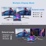 ONTEN USB-C to HDMI VGA Adapter, 1080P VGA and 4K HDMI, USB-C Thunderbolt 3 to Dual Display Adapter. Compatible with Thunderbole3/4