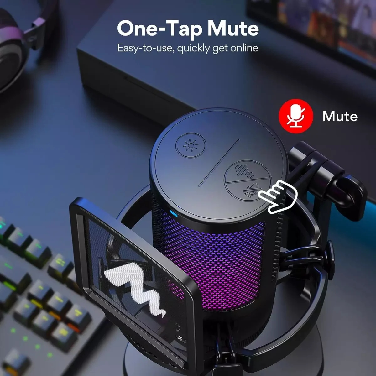 MAONO DGM20 RGB USB Condenser Gaming Microphone (Black)